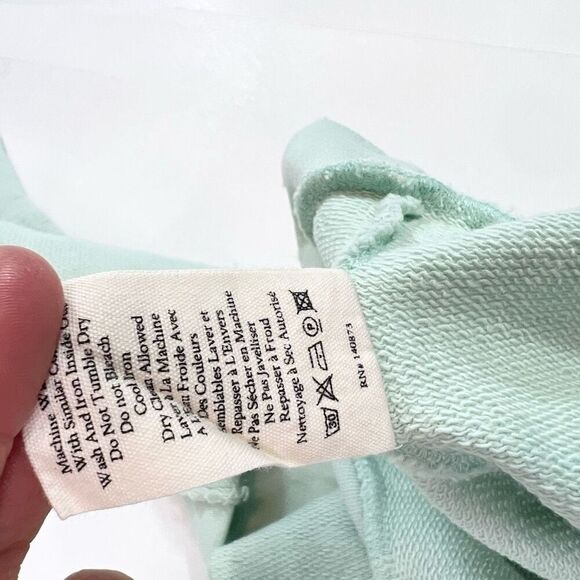 LoveShackFancy Sweatshirt Womens Small Light Green Long Sleeve Pullover Hooded - Picture 11 of 12